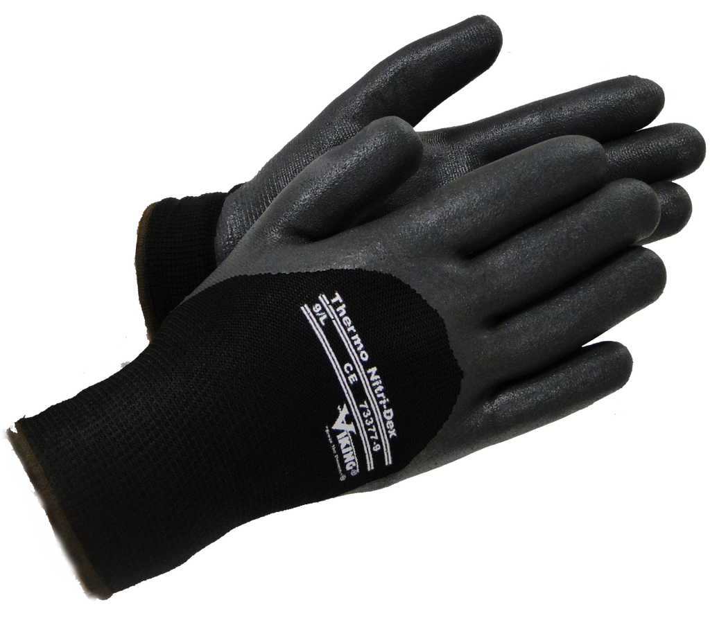 Viking 73377 Thermo Nitri-dex Black Work Gloves