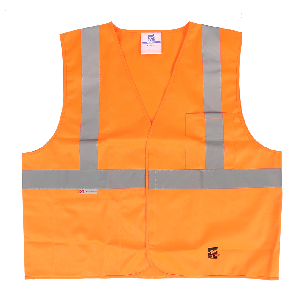 Viking U6106 Open Road SOLID Safety Vest with 2" Silver Stripe