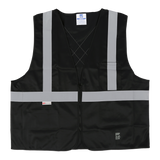 Viking U6109 Open Road Zippered SOLID Safety Vest with 2" Silver Tape