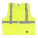 Viking U6109 Open Road Zippered SOLID Safety Vest with 2" Silver Tape