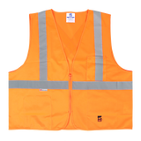 Viking U6109 Open Road Zippered SOLID Safety Vest with 2" Silver Tape