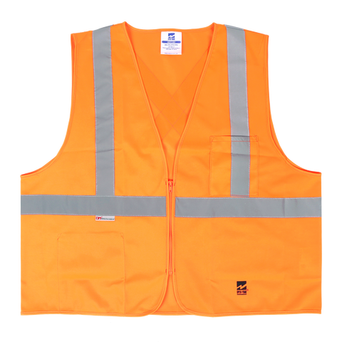 Viking U6109 Open Road Zippered SOLID Safety Vest with 2" Silver Tape
