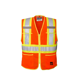 Viking U6112 Open Road Mesh Economy Zippered Safety Vest with 4" Safety Stripes